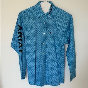 Ariat Blue Geometric Print Button-Down Shirt